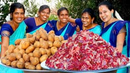 MUTTON POTATO BONDA | Crispy Meat Bonda Cooking In Village | Indian Famous Aloo Mutton Snacks Recipe