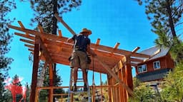 Making Rafters for an Outdoor Kitchen. Framing a Shed-Style Roof. Ep #7