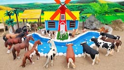 DIY how to make mini Cows, Horse Farm Diorama - Cattle Farm - Barn Animal - Farm House