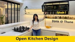 Kitchen Interior design |Open kitchen Living Room India|White Kitchen Platform Design| Iosis Kitchen