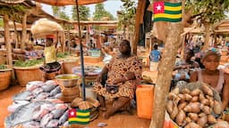 Rural African village market day in Togo 🇹🇬 . Cheapest food Market Anfoin Togo 🇹🇬 West Africa 🌍.