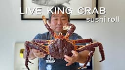 LIVE King Crab! 1st Time Cooking Live King Crab To A Sushi Roll