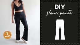 DIY Flare Pants + Sewing Pattern | Easy Elastic Waist Comfy Trouser