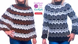 Capa / Jersey tejido a crochet -🎀 Modelo “Nati" 🎀- TUTORIAL PASO A PASO