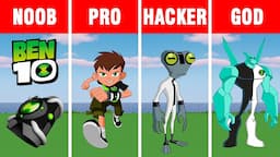 Minecraft battle: NOOB vs PRO vs HACKER vs GOD: BUILDING BEN 10 in Minecraft