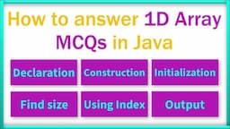 How to Solve MCQ on 1D array in Java