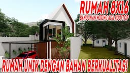 Desain rumah miring unik dengan bahan berkualitas di lahan kecil!