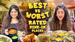 ⭐️Best vs 🤢Worst Rated Dine-In Places 24 hours Food challenge with @TheThakurSisters