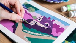 Stylized Gouache Landscape Illustration Tutorial