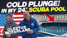 Cleetus McFarland Cold Plunge in 24 foot Deep Scuba Pool | House Build #22