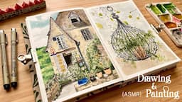 ASMR + Drawing and Watercolor Painting⎪Relaxing Art 🌱