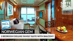 NCL Gem | 2-Bedroom Deluxe Family Suite with Balcony Tour & Review 4K | Norwegian Cruise Lines