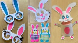 Easter bunny craft ideas | Bunny mask | Bunny ears | Bunny puppet | DIY Paper rabbit