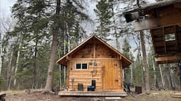 WET and rainy, COLD damp spring day at the tiny cabin