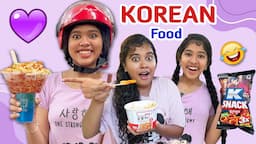 🔥We Ate Only KOREAN FOOD💜 for 24 hrs😱 || Food Challenge Tamil😋 || Ammu Times ||