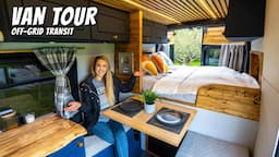 VAN TOUR - Fully Converted Off Grid Ford Transit with Hidden Shower