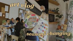 artist vlog ✽ painting a lot + 1st time at an art cafe