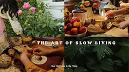 The Art Of Slow Living🥧🪡💐| Making Peach Cobbler and embroidering 🧵