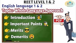 Whole Language Approach || Approach of teaching english || English pedagogy || Reet level 1&2