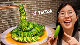 SPIRAL Asian Cucumber Salad 🥒  (TikTok's REFRESHING & healthy HACK)