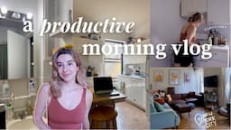 a productive morning in my life in nyc | cleaning my bathroom & kitchen, running errands, groceries