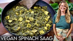 Oil-Free Vegan Spinach Saag: The BEST Plant-Based Palak Paneer!