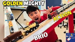 Brio Mighty Action Gold Train Giant Train Track Layout Display