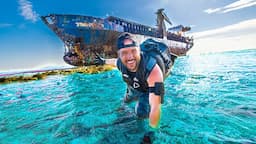 Exploring Abandon GHOST SHIP Trapped on CORAL REEF!!! (Belize)