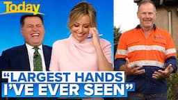 Karl dumbfounded by hero tradie’s massive hands | Today Show Australia