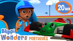 Blippi contra o Carro de Corrida! | Blippi Brasil | Desenhos Animados Educativos