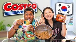 My Husband Tries Costco Korean Food For The First Time!