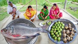 3.5 kg ওজনের কাতলা মাছের নতুন রেসিপি বানালাম সাথে কচু দিয়ে আমড়ার টক ||amazing fish cutting