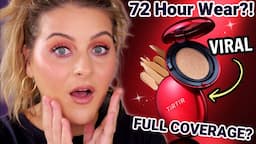 testing the viral *FULL COVERAGE CUSHION FOUNDATION* // TIRTIR Mask Fit Red Cushion