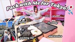 PACK WITH ME FOR TOKYO ✈️ | all nighter, packing & travel essentials