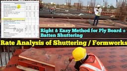 Rate Analysis of Shuttering Formwork - Ply Board & Battens Shuttering in Foundation Column Wall Beam