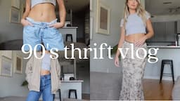 come with me to a VINTAGE MARKET | huge 90's thrift haul