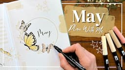 PLAN WITH ME!🦋| May Bullet Journal Set Up | Dainty Butterfly Theme ft. Liene