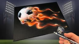 Airbrushing A Soccer Ball Within Fire