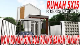 Ternyata gini desain rumah lebar 5 meter dengan ruang bawah tanah dan split level