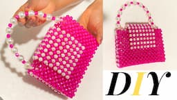 DIY BEADED BAG TUTORIAL/HOW TO MAKE A BEADED BAG/HOW TO MAKE A SIMPLE PEARL BEADED BAG/BEADED purse