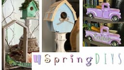 4 Modern Farmhouse Spring DIYs/ #diychallenge / birdhouse decor / interchangeable truck crate