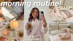 8AM PRODUCTIVE MORNING ROUTINE! ☀️ *updated* skincare, grwm, reading, etc