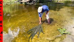 CATCHING DYING FISH Out of Drying Up COW POND! **with Troy Landry, Bruce, n Aaron from Swamp People*