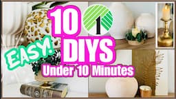 10 EASY DOLLAR TREE DIY HOME & ROOM DECOR CRAFT IDEAS TO MAKE IN UNDER 10 MINUTES!