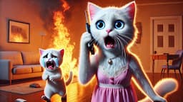 Kitten set House on Fire!🐱🔥 #cat #cute #ai #catlover #catvideos #cutecat #aiimages #aicat