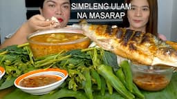 SIMPLENG ULAM GINISANG SARDINAS PATOLA NILAGANG GULAY GINAMOS AT INIHAW NA ISDA |MUKBANG PHILIPPINES