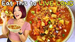 Eat This Soup to LIVE LONG & STAY FULL (it's yummy too!) | Spicy Tomato & Lentil Soup Recipe