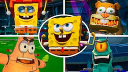 SpongeBob Battle for Bikini Bottom Rehydrated - All Robot Bosses Fight Gameplay