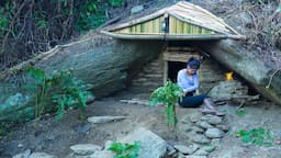 Camp despite heavy rain - Bushcraft wilderness survival shelter