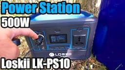 Loskii LK-PS10, Portable Power Station (Li-Ion, 568Wh, USB QC3.0, 500W Pure sine AC Output)